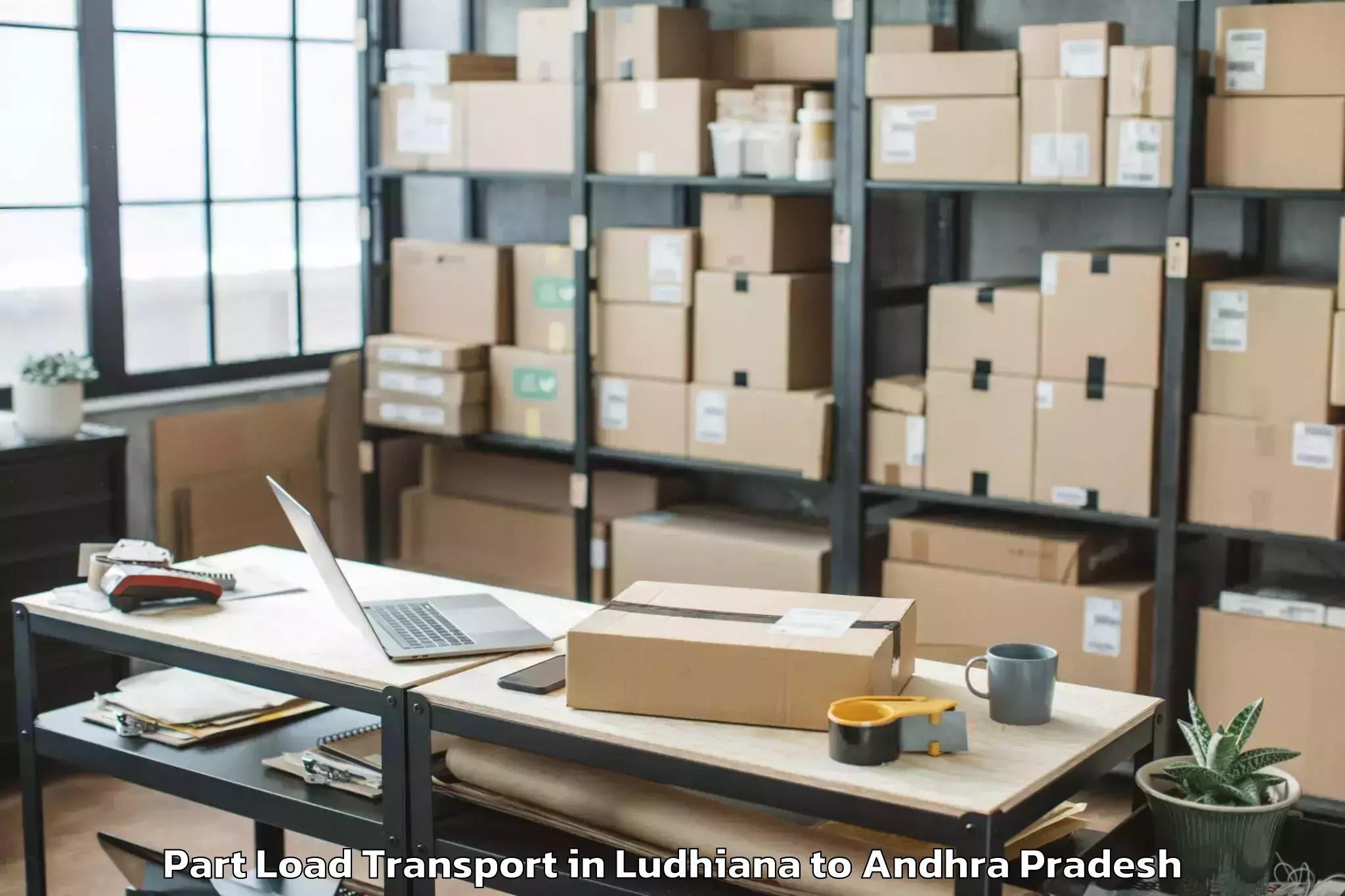 Professional Ludhiana to Parvatipuram Part Load Transport